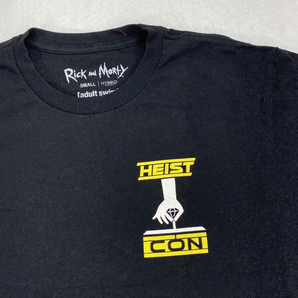 Rick & Morty Adult Small Heist-Con Miles Knightly Adult Swim Graphic T Shirt - Picture 3 of 10